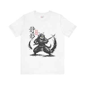 Samurai Otter T Shirt, Japanese Warrior Animal Graphic Tee, Ink Art Style