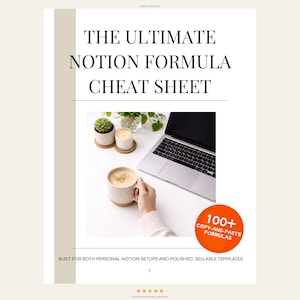 Notion Formula Guide, 100+ Copy Paste Formulas, Notion Cheat Sheet, Digital Download, Notion Dashboard Template PDF