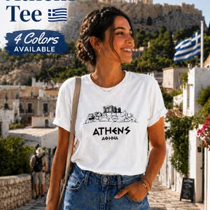 Greece Athens Skyline T-Shirt, Greek Souvenir Travel Gift, Acropolis, Parthenon