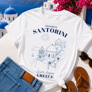 Santorini Shirt, Greek Island Tee, Greece Clothes, Soft and Comfortable T-shirt, Unisex