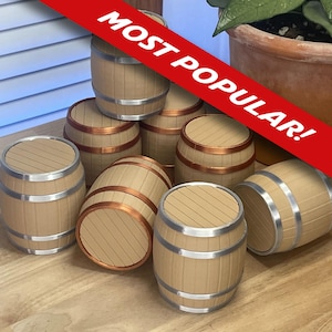 Minibins Jars™ – Behälter aus Holz für den Gemischtwarenladen (Fass, Keg oder Barrel) – 3D-gedruckt – Einzigartige, kreative und hochwertige Designs