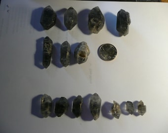 Tibetan Black Quartz Crystal Points  Lot  #2
