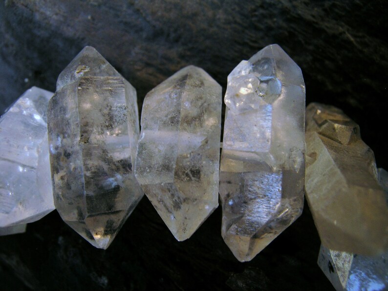 7-8 Strand Tibetan Quartz Natural Crystals Double Terminated Drilled Beads