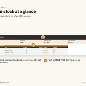 Small Business Inventory Tracker, Google Sheets Template with Low Stock Alerts (Digital Download) image 3