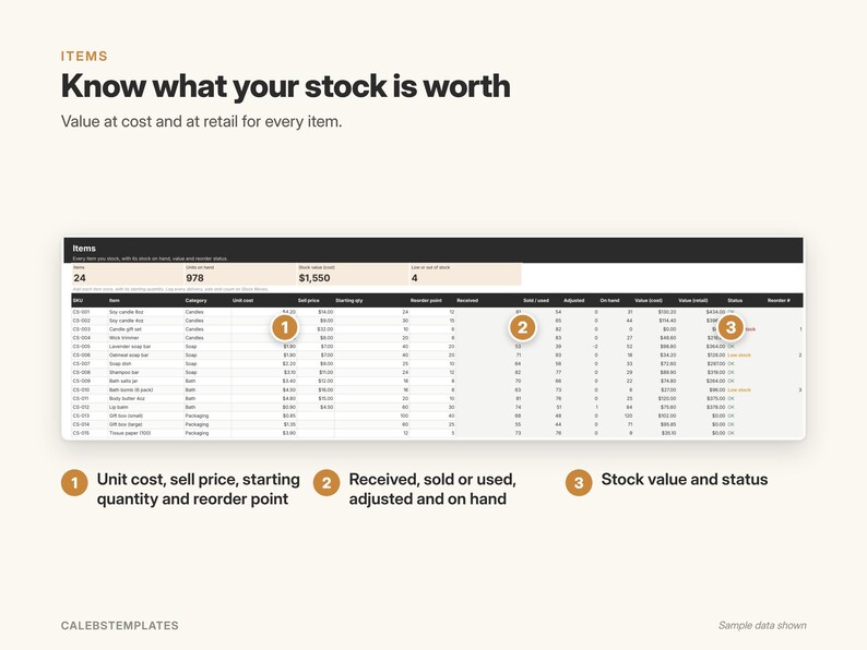 Small Business Inventory Tracker, Google Sheets Template with Low Stock Alerts (Digital Download) image 6