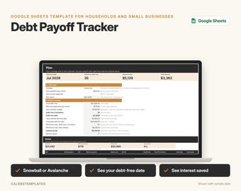 Debt Payoff Tracker Google Sheets Template, Debt Snowball & Avalanche Calculator, Debt Free Planner with Payoff Schedule