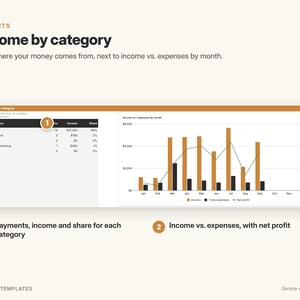 Photographer Bookkeeping & Mileage Tracker | Income and Expense Tracker, Business Expense Spreadsheet | Google Sheets Template image 4