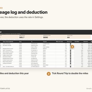Photographer Bookkeeping & Mileage Tracker | Income and Expense Tracker, Business Expense Spreadsheet | Google Sheets Template image 7