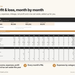 Photographer Bookkeeping & Mileage Tracker | Income and Expense Tracker, Business Expense Spreadsheet | Google Sheets Template image 3