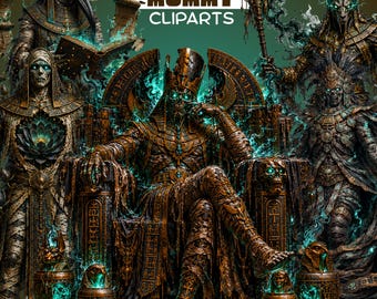 Dark Mummy Warrior Clipart Bundle, 60 PNG · Egyptian Horror · Warrior (Digital Download)