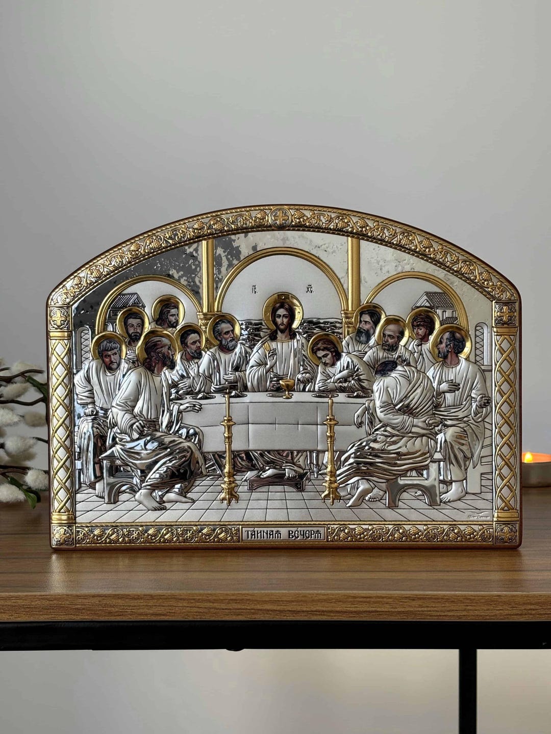 Framed Jesus Last Supper Artwork, Dining Room Wall Decor, Christ ...