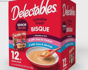 Senior Cat Lickable Wet Treats 12-Pack Tuna & Shrimp Digestive Kidney Support US