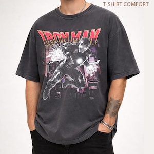 Iron Man Shirt, Tony Stark Vintage Tee, Marvel Avengers Graphic Shirt, Marvel Superhero Shirt, MCU Fan Tee, Marvel Family Party Gift image 7