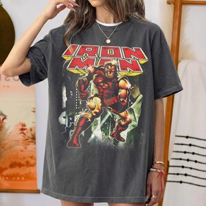 Iron Man Shirt, Tony Stark Vintage Tee, Marvel Avengers Graphic Shirt, Marvel Superhero Shirt, MCU Fan Tee, Marvel Family Party Gift image 5