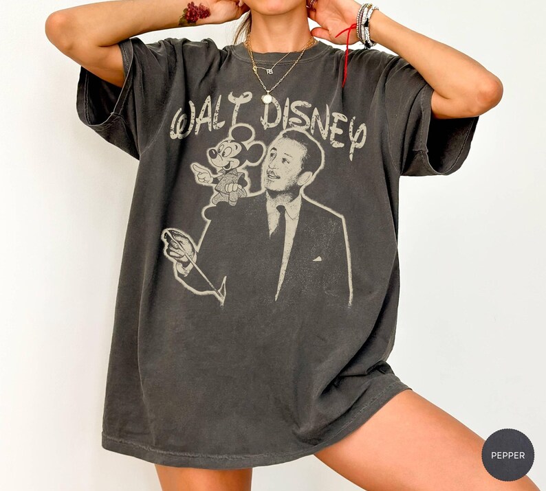 Vintage Walt Disney and Mickey T-Shirt, Disney Mens Shirt, Walt Disney World Tee, Disneyland Family Matching Shirt, Disney Fan Gift image 4