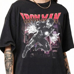 Iron Man Shirt, Tony Stark Vintage Tee, Marvel Avengers Graphic Shirt, Marvel Superhero Shirt, MCU Fan Tee, Marvel Family Party Gift image 2