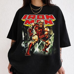 Iron Man Shirt, Tony Stark Vintage Tee, Marvel Avengers Graphic Shirt, Marvel Superhero Shirt, MCU Fan Tee, Marvel Family Party Gift image 7