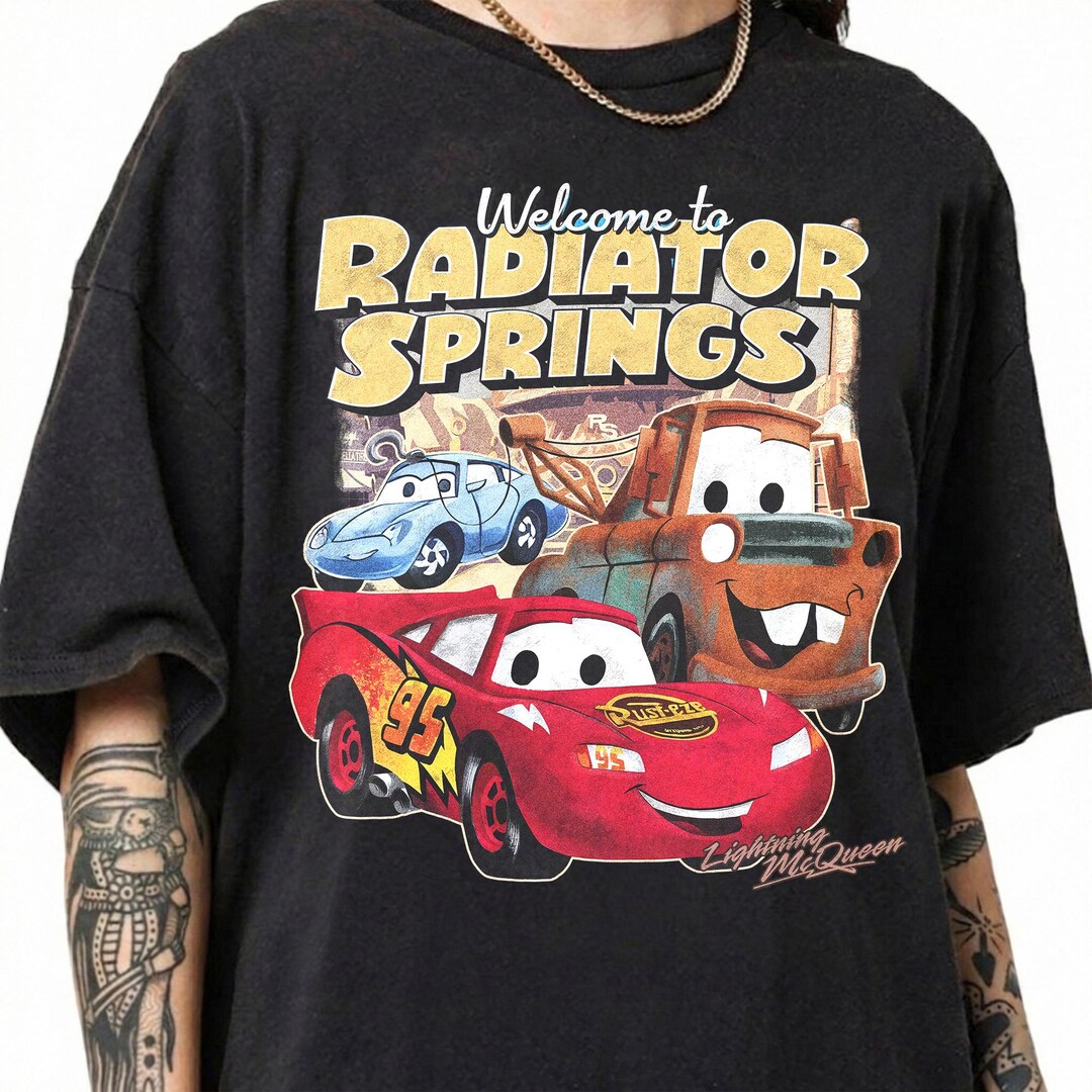 Disney Cars Welcome to Radiator Springs T-shirt, Tow Mater Lighting ...