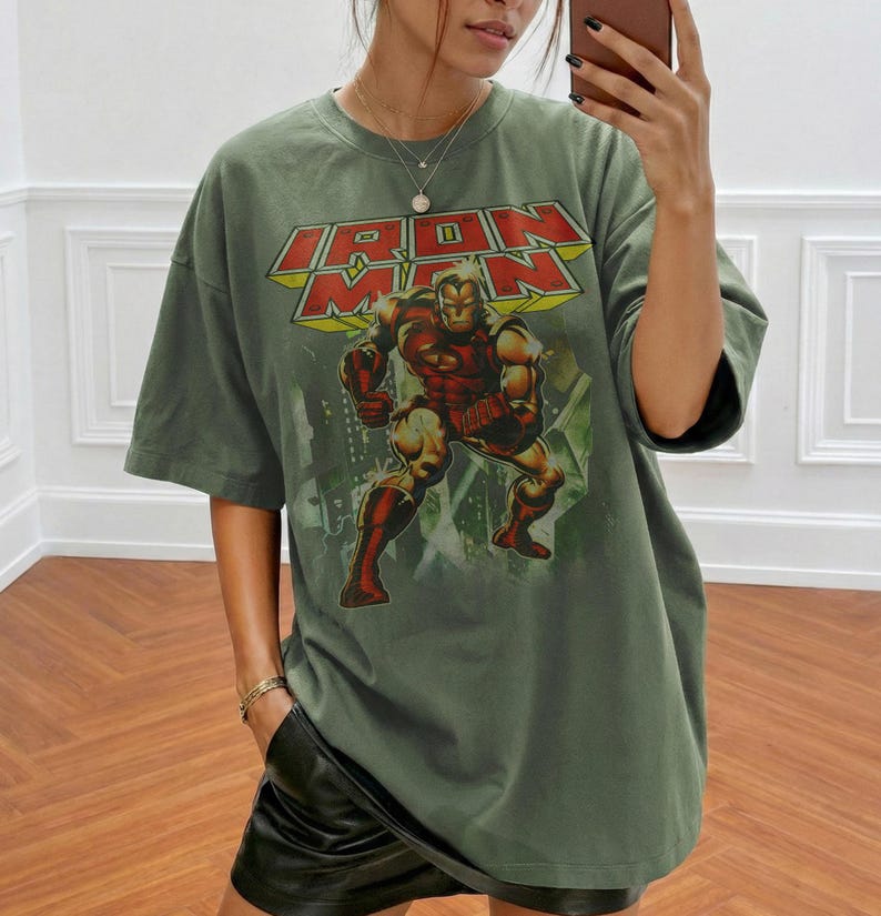 Iron Man Shirt, Tony Stark Vintage Tee, Marvel Avengers Graphic Shirt, Marvel Superhero Shirt, MCU Fan Tee, Marvel Family Party Gift image 6