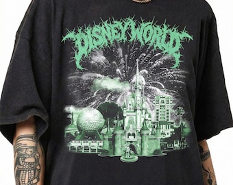 Disney World Metal Shirt, Retro Punk Disney World Tee, Deathmetal Halloween Graphic Shirt, Vintage Disneyworld Gift, Disney Trip Shirt