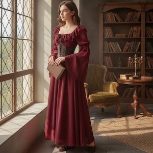 Witch Burgundy Dress - Etsy Canada