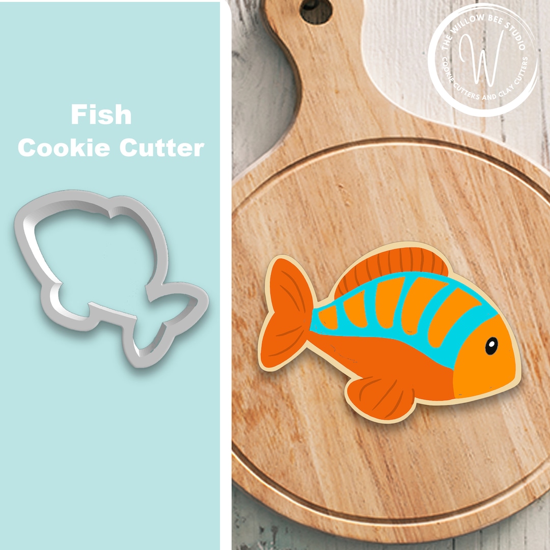 Fish Cookie Cutter Fishing Lover Dad Cookie Cookie Stamp Etsy UK