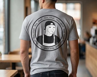 Camiseta divertida de chef con meme de cocinero de línea, cuchillos de chef de doble cara, humor culinario, regalo para estudiantes de cocina y cocineros.