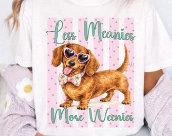 Meno cattivi, più salsicce PNG, Carino bassotto estivo PNG, Divertente design a sublimazione per bassotto, Maglietta preppy per mamma di cane PNG