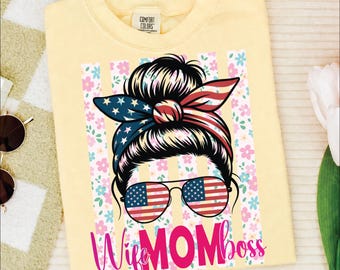 Moglie Mamma Capo PNG, Mamma Patriottica PNG, Mamma USA Design per Sublimazione, Maglietta Mamma Bandiera Americana PNG, Mamma Quattro Luglio PNG