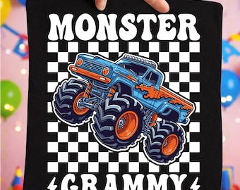 Monster Truck Grammy PNG SVG, Grammy Gift Shirt Design, Mothers Day Grandma Truck Lover, Gift From Grandkids, Instant Download Clipart