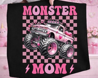 Monster Mom PNG, Truck Mom SVG, Pink Monster Truck Design, Mom Shirt Design, Sublimation PNG, Cricut File, Mothers Day Gift