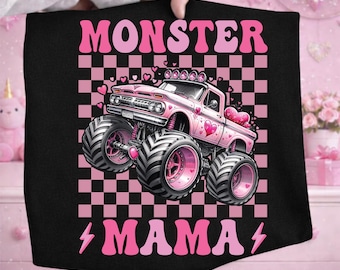 Monster Mama png, vrachtwagen moeder SVG, roze monster vrachtwagen ontwerp, shirtontwerp jongen moeder, sublimatie png, cricut-bestand, Moederdagcadeau