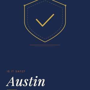 Pu&ograve; includere: Un grafico informativo blu scuro intitolato GoingSolo.Life Safety Guide Series. Presenta un'icona a scudo dorato con un segno di spunta, il testo IS IT SAFE? Austin, Solo Traveler Safety Guide, e il testo a pi&egrave; di pagina Travel Alone. Live Fully. goingsolo.life.
