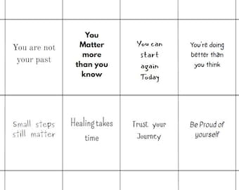 50 carte stampabili con affermazioni sull'amor proprio