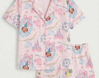 Disney Magical Park Pajama Set, Disneyland Snacks Sleepwear, Disney Spring Magical Loungewear Set, Mickey And Friends Pajamas