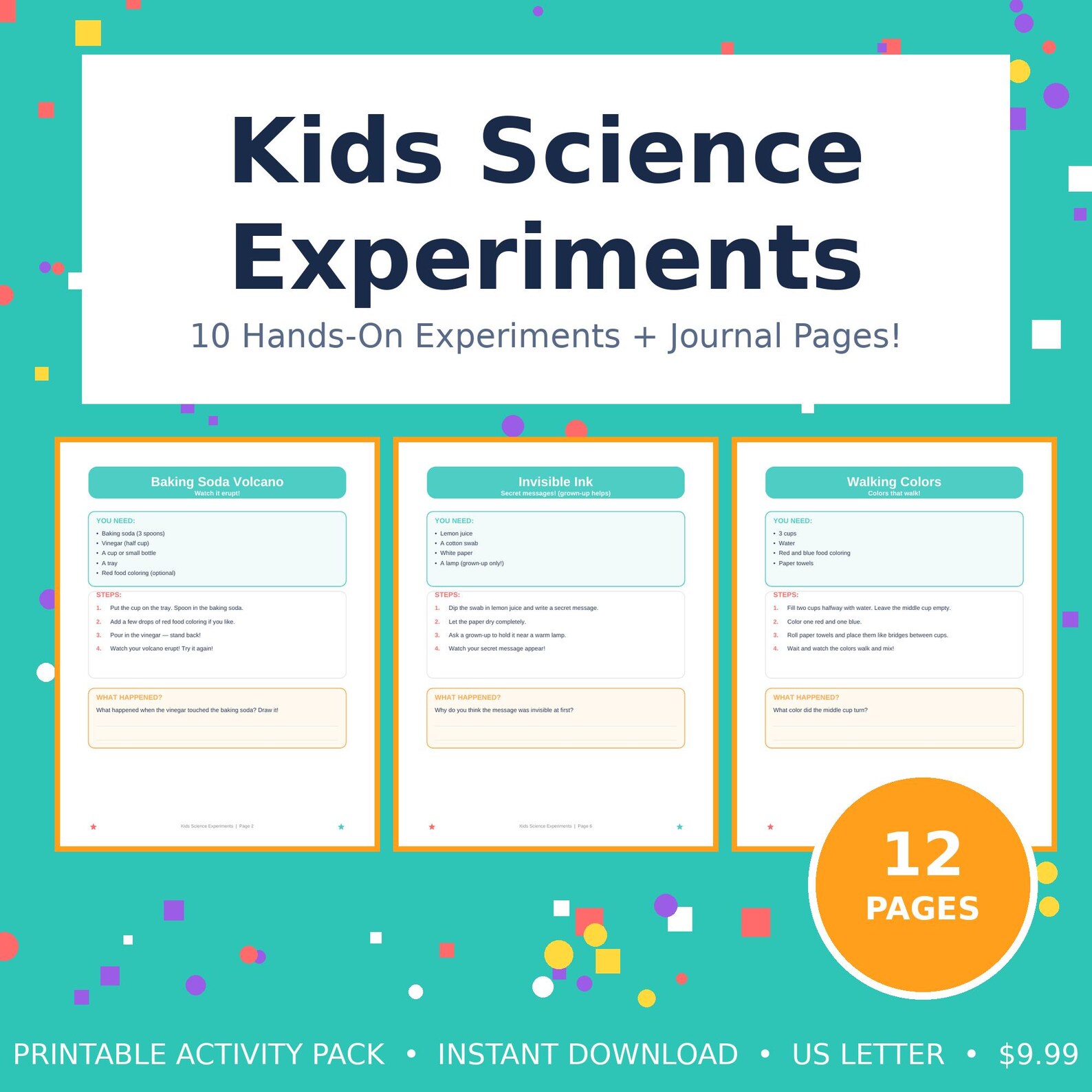 Kids Science Experiments Printable | 10 Hands-on STEM Activities