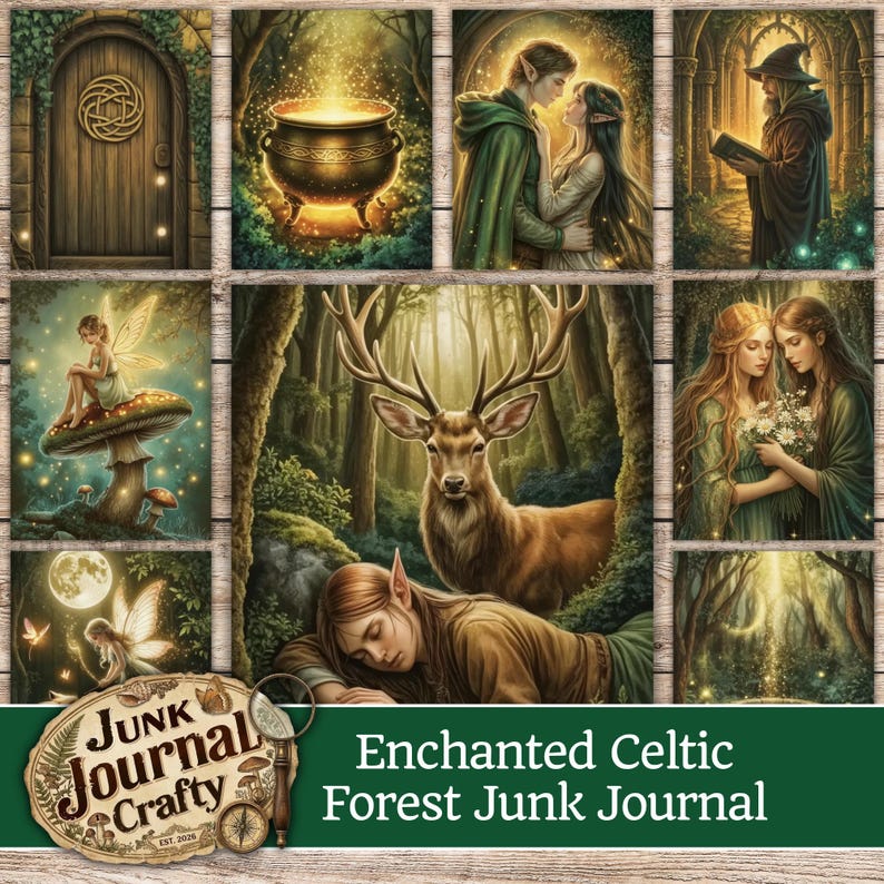 Enchanted Celtic Forest Junk Journal Kit, 118 Elven Fantasy Pages ...