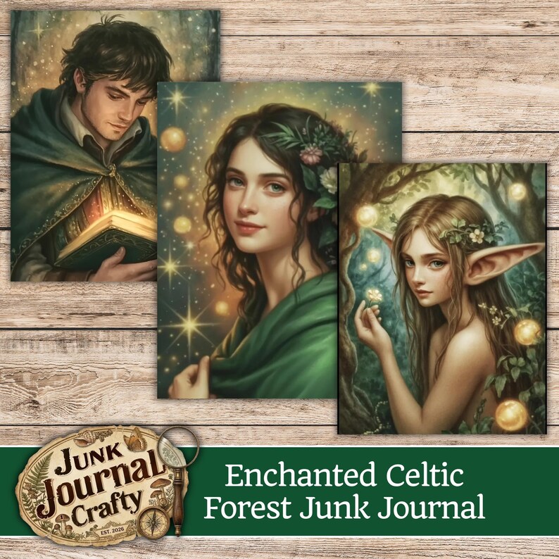 Enchanted Celtic Forest Junk Journal Kit, 118 Elven Fantasy Pages ...