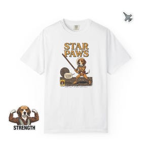 Star Paws Illustration T-Shirt, Retro Storybook Graphic Tee by John Void