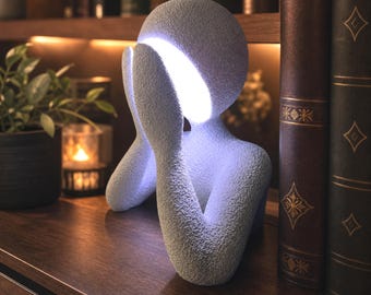 Head in a Book LED Lamp, Book Nook Light, Reader Gift, Bookshelf Decor, Office Accent Lamp