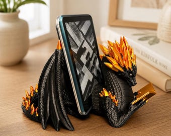 Crystal Reading Dragon Book Holder, Tablet Stand, Fantasy Bookshelf Decor, Dragon Gift for Readers, Dark Academia Decor