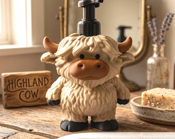 3D Printed Highland Cow Soap Holder | Bath & Body Works Bottle Dispenser | Bathroom Decor