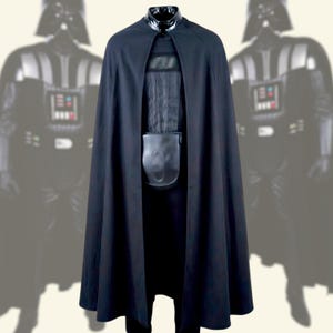 Disfraz de armadura de Señor Oscuro Negro con capa / Conjunto de casco de Comandante Imperial / Disfraz de villano de ciencia ficción para hombre