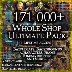 TTRPG Mega Bundle: 171k+ Assets, Battlemaps, Characters, Brushes (Digital Download)