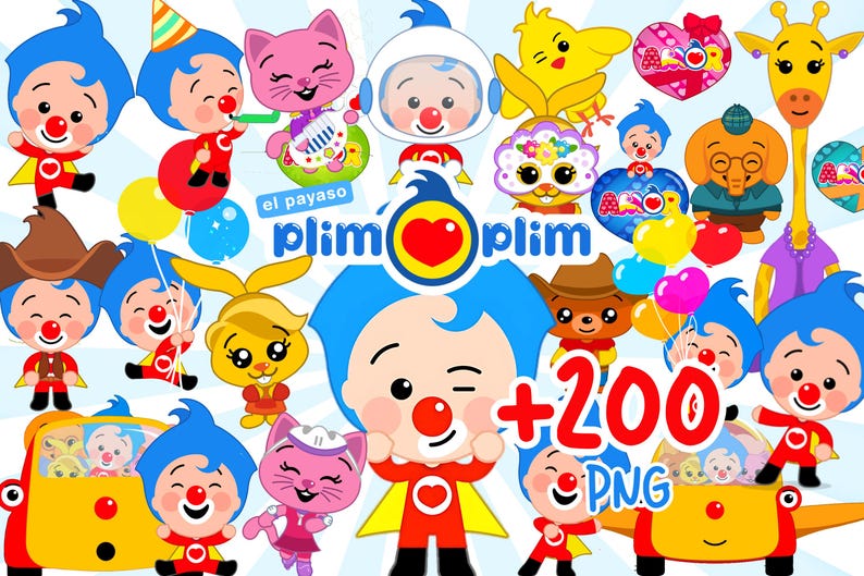 Plim Plim Clipart Bundle: 200 PNG Images (Digital Download) image 6