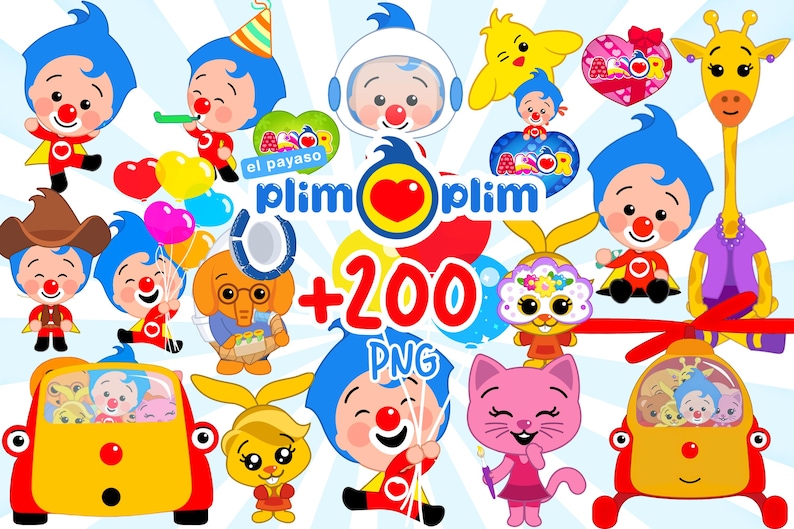 Plim Plim Clipart Bundle: 200 PNG Images (Digital Download) image 3