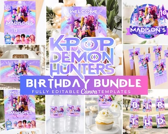 Kpop Demon Hunter Geburtstagsparty Dekorationen Bundle (Digitaler Download)