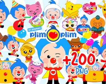 Plim Plim Clipart Bundle: 200 PNG-Bilder (digitaler Download)