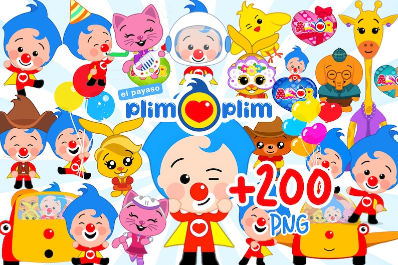 Plim Plim Clipart Bundle: 200 PNG Images (Digital Download) image 1