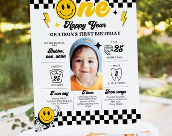 One Happy Dude Boy Birthday Milestone Sign (Digital)